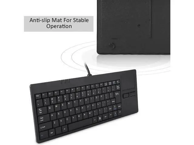 Alt view image 3 of 5 - Acogedor Wired Computer Keyboard, 86 KeysWired USB Keyboard with Touchpad, Anti Slip Mat, USB Cable, HUB Port, Compatible for Windows, PC, Laptop