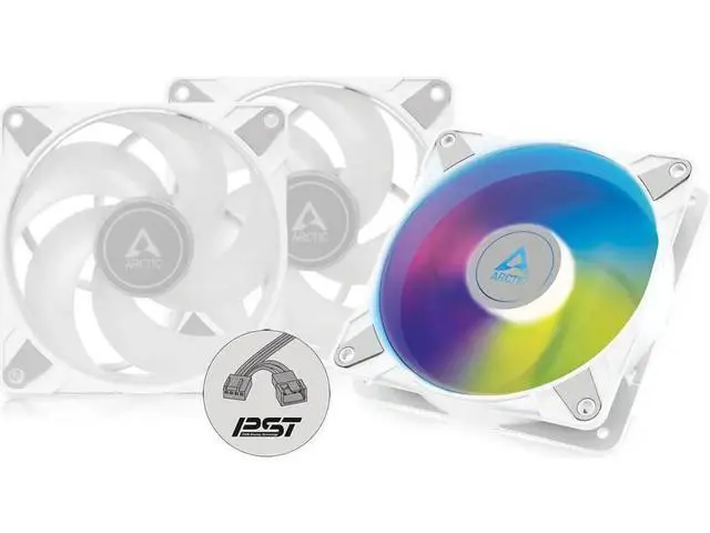 Alt view image 5 of 7 - P12 PWM PST A-RGB 0dB (3 Pack) - Case Fan, 120 mm PWM case Fan Optimized for Static Pressure, Semi-Passive: 0-2000 RPM, 5V 3 pin ARGB LED - White