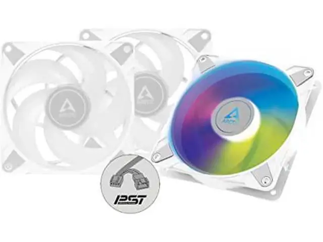 Alt view image 7 of 7 - P12 PWM PST A-RGB 0dB (3 Pack) - Case Fan, 120 mm PWM case Fan Optimized for Static Pressure, Semi-Passive: 0-2000 RPM, 5V 3 pin ARGB LED - White
