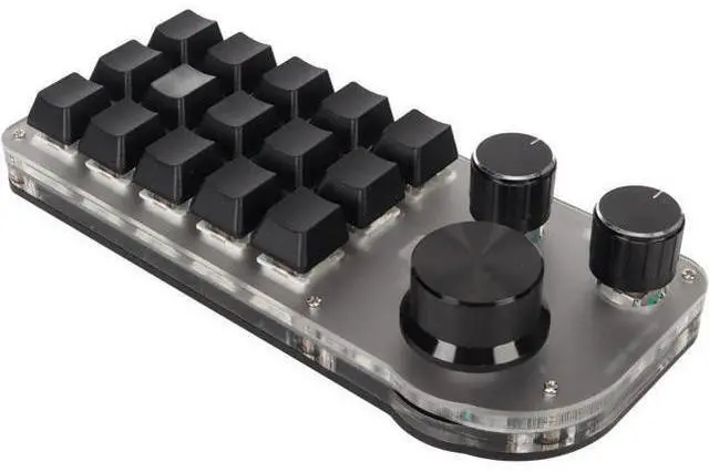 Main image of Mini 15 Keys 3 Knob Small Programmable Macropad Wired Mechanical Keyboard, DIY Programmable Keyboard