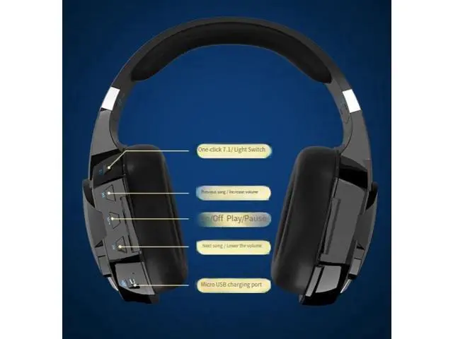 Alt view image 3 of 6 - G2000PRO Bluetooth over-ear gaming wired and wireless headphones for 7.1 surround sound, suitable for computers, mobile phones and tablets.