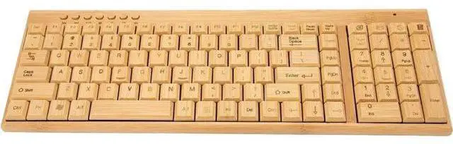 Main image of wusu Keyboard and Mouse, 2.4GHz Plug and Play Bamboo Wood Computer Control Devices, for Win XP, for NT, for Vista, for Win10, for OS X, for Android (Keyboard)
