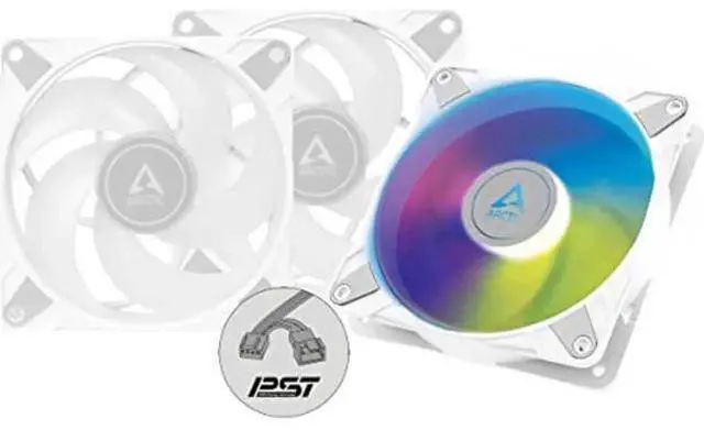 Alt view image 3 of 6 - P12 PWM PST A-RGB 0dB (3 Pack) - Case Fan, 120 mm PWM case Fan Optimized for Static Pressure, Semi-Passive: 0-2000 RPM, 5V 3 pin ARGB LED - White
