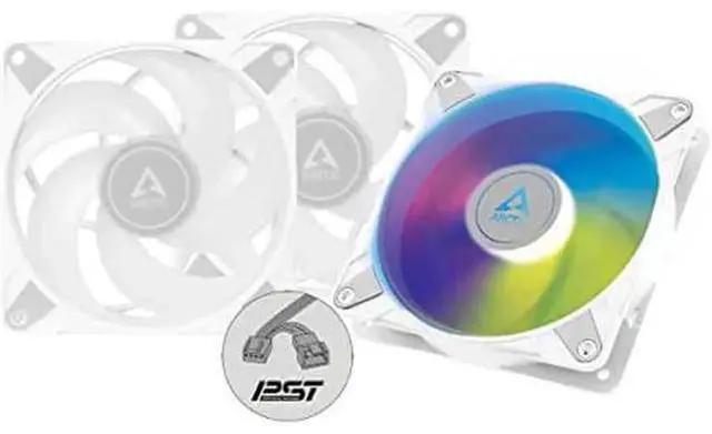 Alt view image 5 of 6 - P12 PWM PST A-RGB 0dB (3 Pack) - Case Fan, 120 mm PWM case Fan Optimized for Static Pressure, Semi-Passive: 0-2000 RPM, 5V 3 pin ARGB LED - White