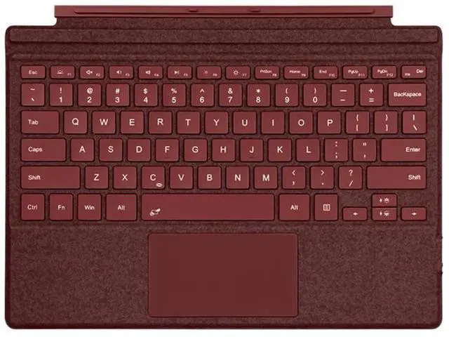 Main image of wusu Keyboard for Surface Pro 7+ Pro 7 Pro 6 Pro 5 Pro 4 Pro 3, Portable Slim Type Cover for Surface Pro, Wireless Keyboard with Multi-Touch Trackpad,7 Color Backlit,Wine Red