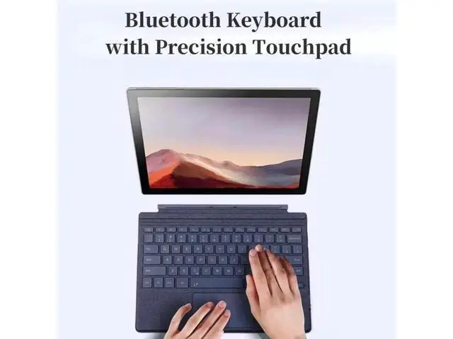 Alt view image 3 of 5 - wusu Keyboard for Surface Pro 7+ Pro 7 Pro 6 Pro 5 Pro 4 Pro 3, Portable Slim Type Cover for Surface Pro, Wireless Keyboard with Multi-Touch Trackpad,7 Color Backlit,Wine Red