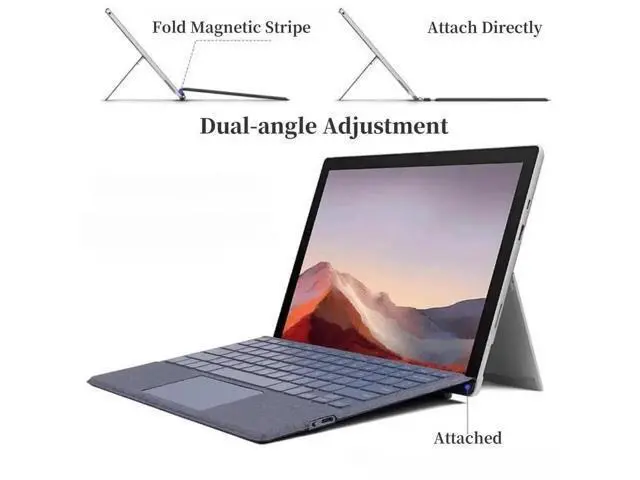Alt view image 5 of 5 - wusu Keyboard for Surface Pro 7+ Pro 7 Pro 6 Pro 5 Pro 4 Pro 3, Portable Slim Type Cover for Surface Pro, Wireless Keyboard with Multi-Touch Trackpad,7 Color Backlit,Wine Red