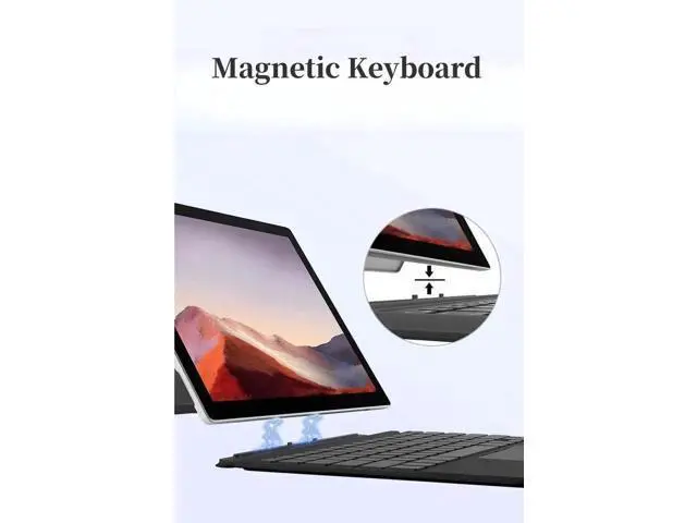 Alt view image 4 of 5 - wusu Keyboard for Surface Pro 7+ Pro 7 Pro 6 Pro 5 Pro 4 Pro 3, Portable Slim Type Cover for Surface Pro, Wireless Keyboard with Multi-Touch Trackpad,7 Color Backlit,Wine Red