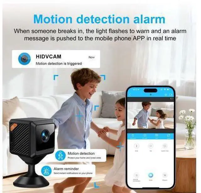 Alt view image 2 of 7 - 1080P high-definition camera for remote home surveillance with infrared night vision and intelligent WiFi mini version
