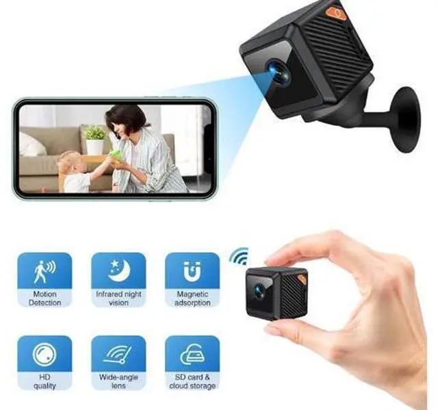 Alt view image 6 of 7 - 1080P high-definition camera for remote home surveillance with infrared night vision and intelligent WiFi mini version
