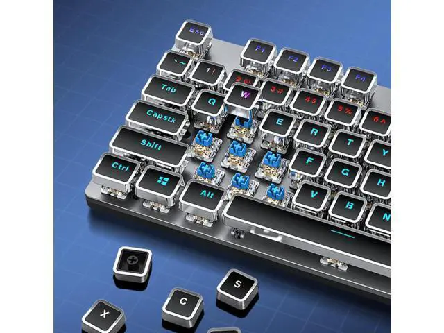 Alt view image 2 of 6 - wusu F2088 Retro Steam-Punk Mechanical Keyboard for Gaming on Desktop Computer with Blue Switches