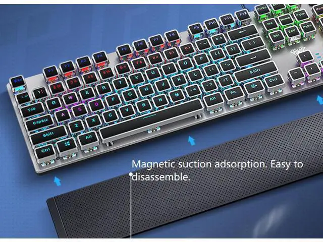 Alt view image 6 of 6 - wusu F2088 Retro Steam-Punk Mechanical Keyboard for Gaming on Desktop Computer with Blue Switches