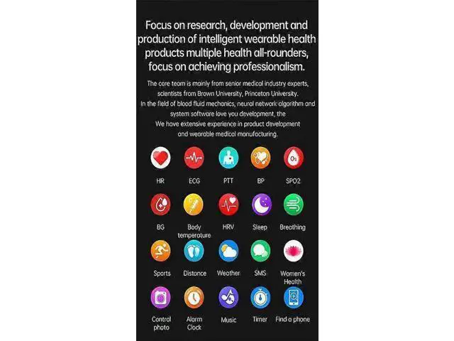 Alt view image 3 of 5 - Ecocleanpath Smart Watch with Blood Sugar Monitor, Heart Rate & BP Tracker, IP68 Waterproof Fitness Watch for Men & Women