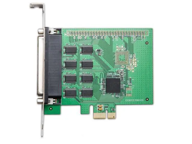 Alt view image 2 of 7 - Vszerda 8 Port RS-232 DB9 Serial PCI-e 2.0 x1 Card XR17V358 Chipset 16C550 UART SI-PEX15041
