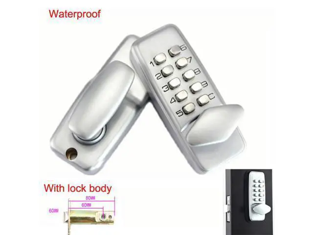 Alt view image 4 of 6 - Waterproof Mechanical Digital Coded Door Lock Keyless Push Button keypad with 60mm Latch Manual Door Lock