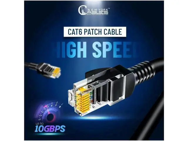 Alt view image 5 of 6 - Cat6 Ethernet Cable - 10 ft - Black - Patch Cable - 10 Pack - Network Cable - Ethernet Cord - Cat 6 Cable - Black- 10ft Pack Of 10 Bare Copper