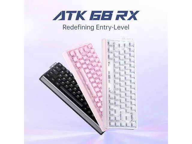 Alt view image 2 of 7 - Vszerda 68 RX Hall Effect Gaming Keyboard, 65% 68-Key Esports Mechanical, Adjustable Magnetic Actuation 0.0053.3 mm in 0.001 mm Steps, Tray-Mount with Aluminum Plate (White, Wolf Switch)