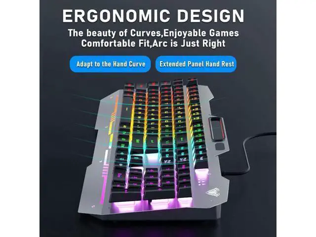 Alt view image 5 of 7 - F3010 Mechanical Keyboard Mobile Phone Holder Mutliple Background Light USB Wired Gaming Keyboard
