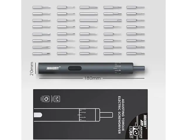 Alt view image 6 of 7 - JM-Y02 Plus 40 Bits Precision Electric Power Screwdriver Set LED Light DIY Maintaince Tools for Cellphone Camera Laptop Improvement
