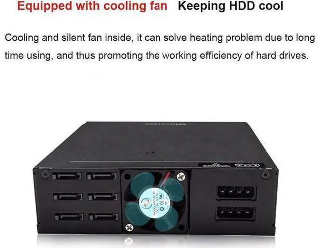 Alt view image 3 of 5 - 4 / 6-Bay 2.5inch SATA SSD HDD Hot Swap Mobile Rack/Enclosure Hard Disk Enclosure Rack Data Storage For 5.25 Drive Bay