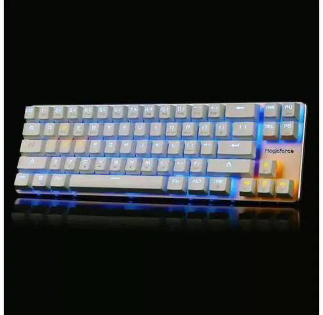 Alt view image 2 of 5 - 68-key mini mechanical keyboard with backlight, USB port, portable, Kavalong blue and black keys, Cherry Cherry MX 60% axis Backlit version of Jialadong tea roller black axis