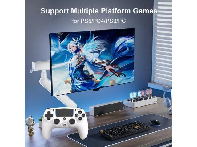 Alt view image 3 of 5 - PS5 game controller - six-axis gyroscope for body-sensing vibration - Hall effect touch game controller - PS5 wireless Bluetooth controller black