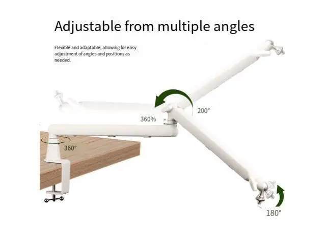 Alt view image 4 of 6 - White microphone stand - high-end cantilever desktop microphone shockproof mobile phone and tablet universal multi-functional stand