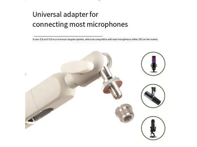 Alt view image 5 of 6 - White microphone stand - high-end cantilever desktop microphone shockproof mobile phone and tablet universal multi-functional stand