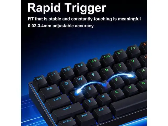Alt view image 6 of 7 - Vszerda x MCHOSE ACE 68 65% Wired Magnetic Switch Mechanical Gaming Keyboard, Rapid Trigger Hall Effect Keyboard, Hyper-Fast Adjustable Actuation, 8K Hz Polling Rate, RGB HotSwap, for PC/Mac, Black