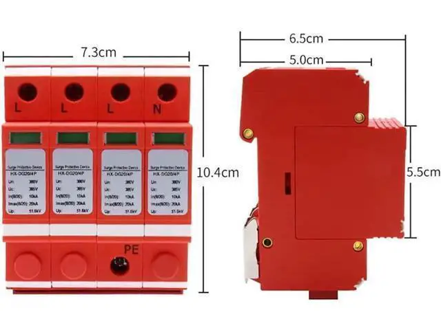 Alt view image 2 of 6 - AC380 Three-Phase Power Supply Lightning Protector Surge Protector 20KA-80KA D-Rail Mounted for Security Communication Transportation (80KA Version)