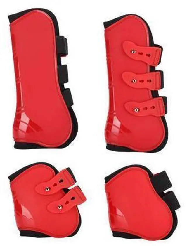 Main image of Adjustable Horse Leg Boots Set, PUNeoprene Material for Protection, Lightweight Breathable Horse Riding Equipment, Reduce Sweat and Friction, Great Support to Prevent Injury