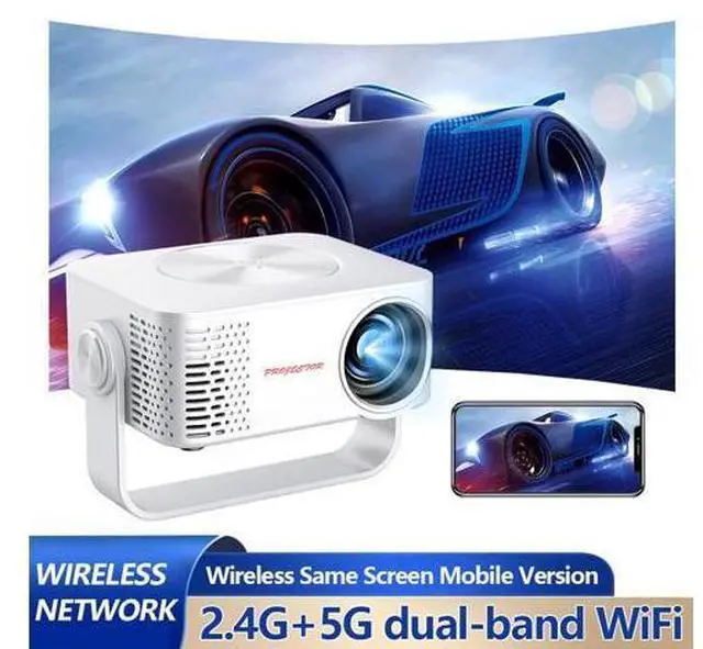 Alt view image 5 of 5 - The new M60 projector is a high-definition 3D home theater projector that supports both wired and wireless screen sharing and has built-in WIFI. White and red color