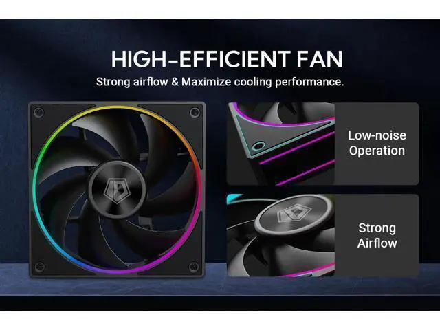 Alt view image 3 of 7 - ID-COOLING AF-127-K-TRIO 120mm Case Fan ARGB FDB Bearing PC Fan Daisy Chain Connector Computer Fan for Radiator/CPU Air Cooler/Computer Case, 3 Pack, Black