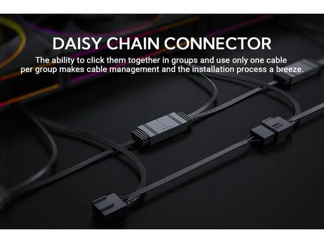 Alt view image 5 of 7 - ID-COOLING AF-127-K-TRIO 120mm Case Fan ARGB FDB Bearing PC Fan Daisy Chain Connector Computer Fan for Radiator/CPU Air Cooler/Computer Case, 3 Pack, Black
