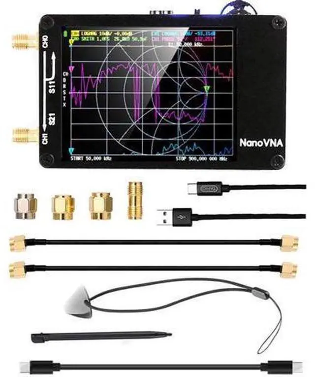 Main image of NanoVNA-H upgraded antenna vector network analyzer for MF, HF, VHF, UHF with SD card slot