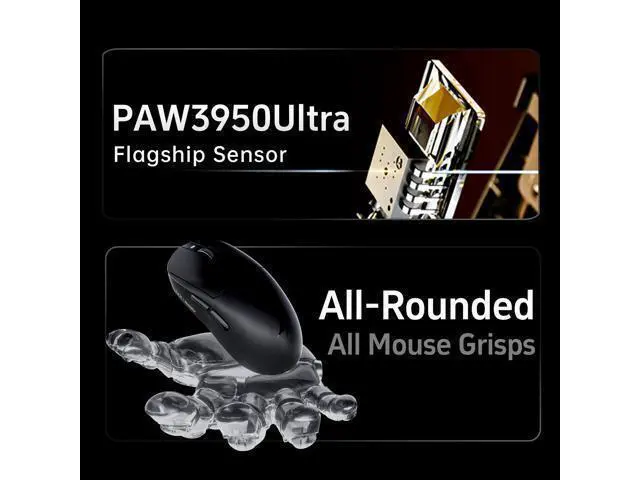 Alt view image 5 of 7 - Vszerda Dragonfly A9 Series Wireless Gaming Mouse, Lightweight 5357 g, PAW3950 Ultra / PAW3395 Sensor, Up to 42000 DPI, 8K Polling, Ice-Feel Coating, Tri-Mode Connectivity (A9 Ultra, White)