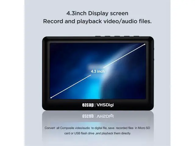 Alt view image 3 of 5 - ezcap180 VHSDigi 4.3-inch screen AV recording box with card reader, HDMI video output, supports TF card and USB drive