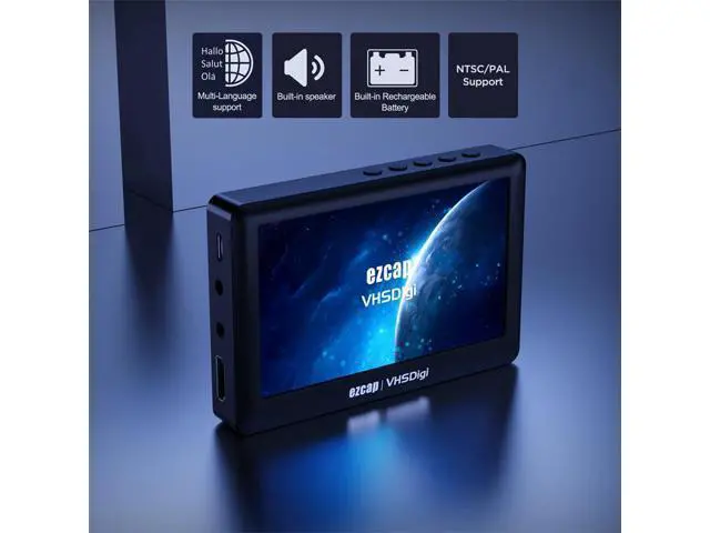 Alt view image 4 of 5 - ezcap180 VHSDigi 4.3-inch screen AV recording box with card reader, HDMI video output, supports TF card and USB drive
