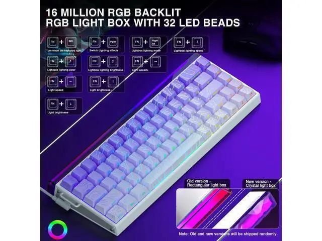 Alt view image 3 of 7 - Vszerda Hero 68 HE 60% Gaming Keyboard Wired, Hall Effect Magnetic Switch Keyboard with Adjustable Actuation, Fast Trigger Mode,8K Hz Polling Rate, 0.125ms Latency,Side Printed PBT Keycaps,RGB Backlit