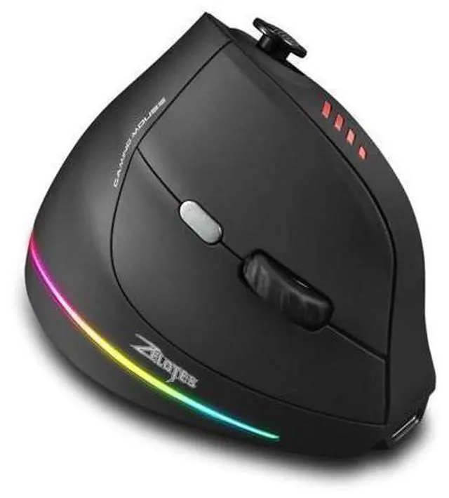 Main image of ZELOTES F-18RGB Wireless Bluetooth Tri-mode Programmable Vertical Grip Ergonomic Gaming Mouse