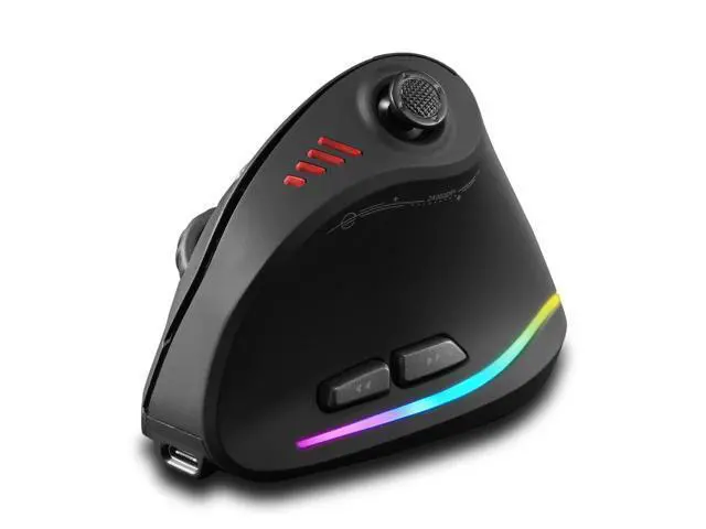 Alt view image 3 of 7 - ZELOTES F-18RGB Wireless Bluetooth Tri-mode Programmable Vertical Grip Ergonomic Gaming Mouse