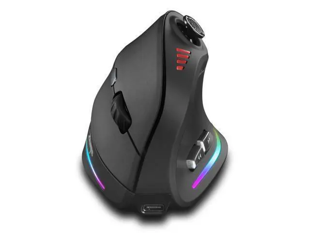Alt view image 5 of 7 - ZELOTES F-18RGB Wireless Bluetooth Tri-mode Programmable Vertical Grip Ergonomic Gaming Mouse