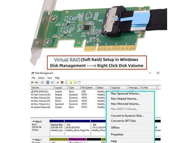 Alt view image 6 of 7 - Vszerda PCIE5.0 Extender Adapter PCI-Express 8X to MCIO 8i Mini Cool Edge IO SFF-TA-1016 Interface Expansion Controller Card for Mainboard SSD Graphics Card