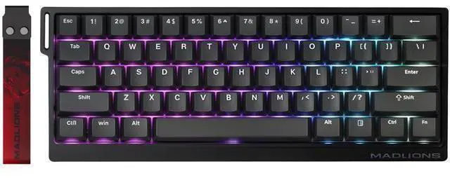 Main image of Vszerda x FGG MADLIONS MAD 60 HE RGB 60% Wired Magnetic Switch Mechanical Gaming Keyboard with Adjustable Actuation, 8000 Hz Polling Rate, Rapid Trigger Mode, Hall Effect Switches, for PC/Mac, Black