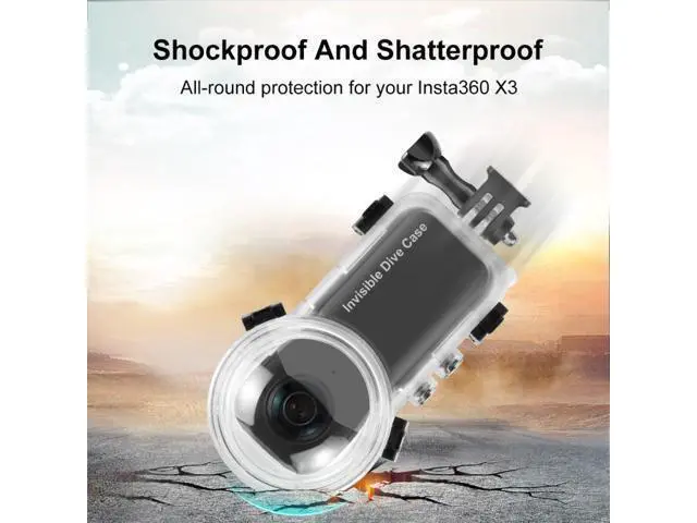 Alt view image 7 of 7 - For Insta360 X3 PULUZ Invisible Dive Case 50m Waterproof Sealed Case (Transparent)