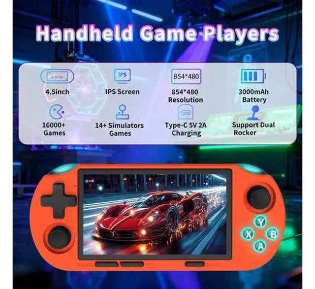 Alt view image 5 of 7 - New 4.5-inch large-screen SF3000 dual joystick PSP game console open-source handheld console retro handheld game console ANS016-purple