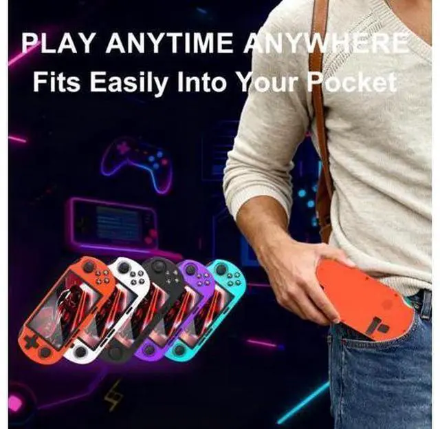 Alt view image 7 of 7 - New 4.5-inch large-screen SF3000 dual joystick PSP game console open-source handheld console retro handheld game console ANS016-purple