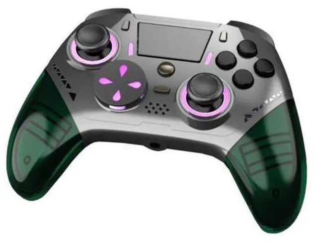 Main image of PS5 controller with macro-programmable RGB lights, plug-and-play PS5 universal wired controller with six-axis vibration