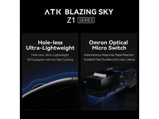 Alt view image 6 of 7 - Vszerda Blazing Sky Z1 Wireless Gaming Mouse, PAW3950 Sensor, 8KHz Polling, Optical Switches, nRF52840, 57g Ergonomic, 2.4G/USB-C, 500mAh Battery (Z1 Ultra, White)