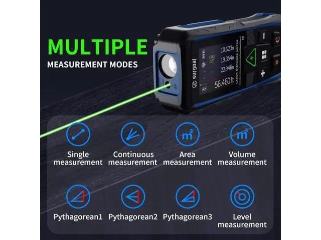 Alt view image 3 of 7 - wusu Multifunctional color screen with digital horizontal vibration rotating screen green laser rangefinder 100m handheld rangefinder